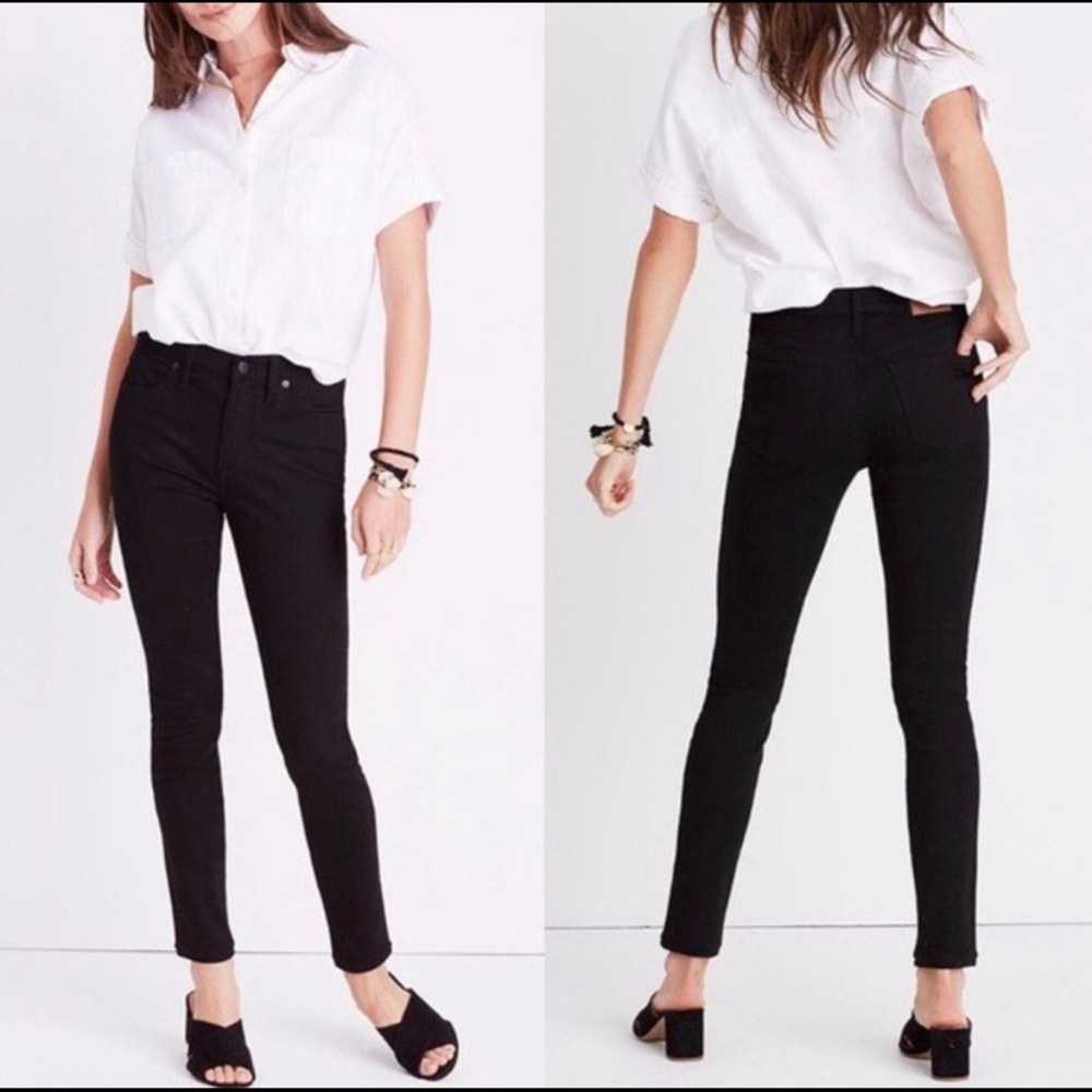 Madewell 9" High Rise Skinny Jeans Black J6547 Size 26